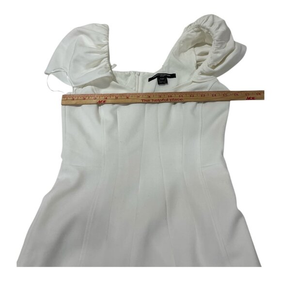French Connection Whisper Gathered Sleeve Mini Dress Size 2 Off-White - Picture 11 of 13